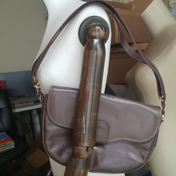 Vintage 1960s Brunettini Purse Leather Shoulder Bag Italian Designer Roma - Picture 13 of 13